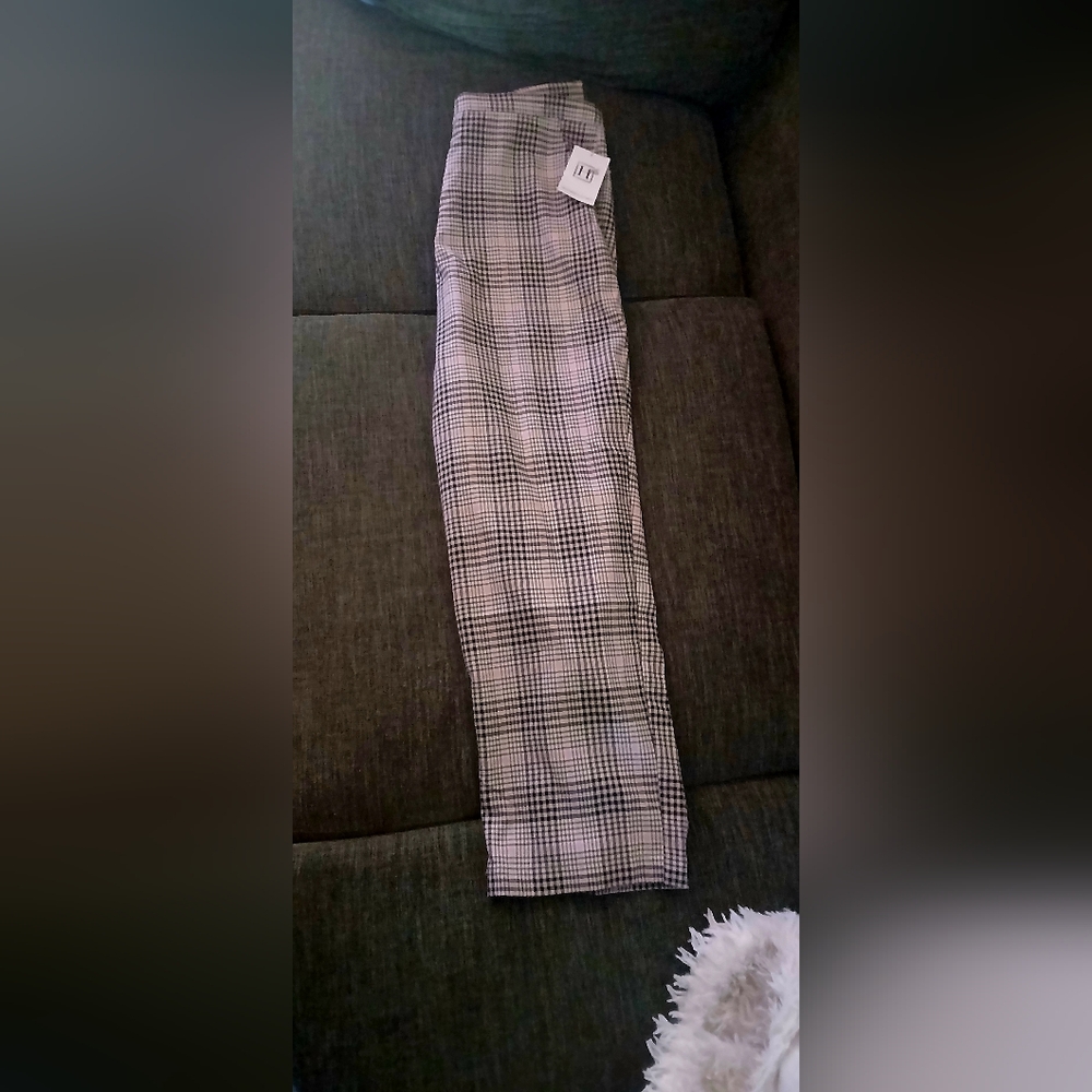 Women's Black And Pink Plaid Pants Size XL New With Tags